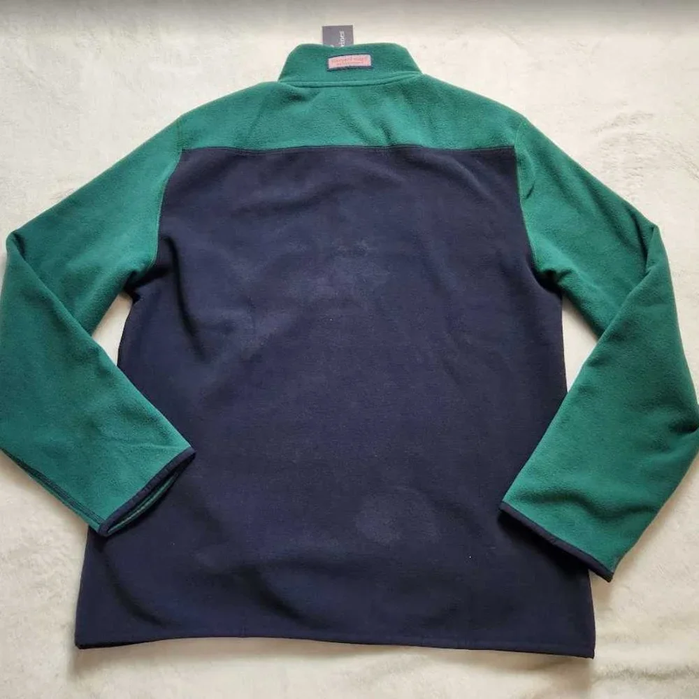 NEW MEN'S M VINEYARD VINES HARBOR FLEECE SHEP SHIRT PULLOVER SWEATER TURF GREEN - Picture 5 of 10